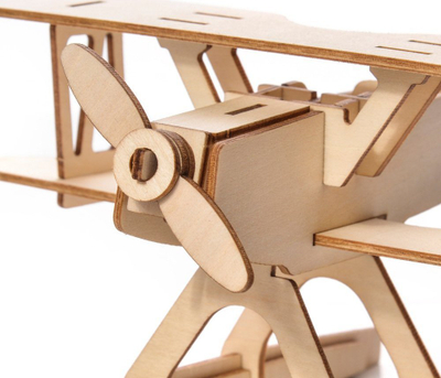 Puzzle druri 3D Nice Idea, aeroplan zbukurim, montohet pa ngjitës, ngjyrë natyrale