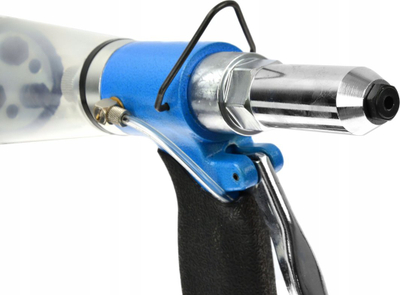 Makinë pneumatike për nit Geko, thithje automatike, 2.4-6.4mm, blu e zezë