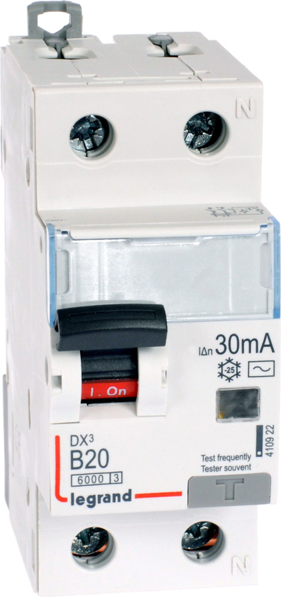 Ndërprerës diferencial Legrand 2P, 20A, 30mA AC, i bardhë