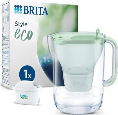 Kanacë filtruese uji Brita Style Eco, kapacitet mesatar, jeshile e çelët