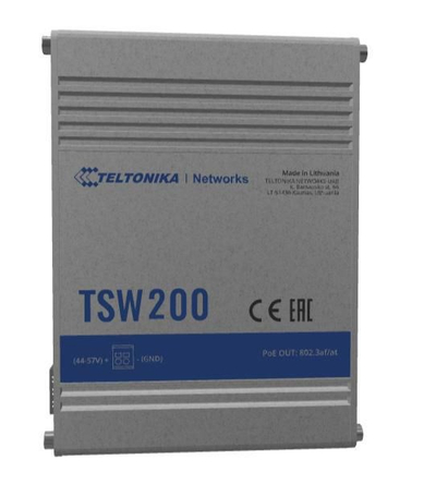 Switch industrial Teltonika TSW200, 8 porta Gigabit PoE, 2 porta SFP, korpus alumini