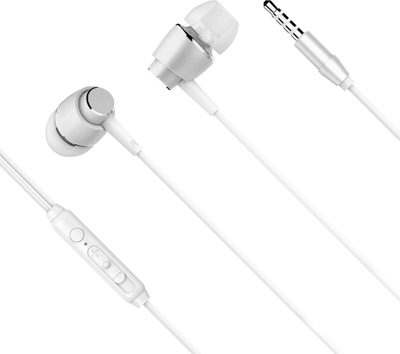 Kufje in ear Kruger&amp;Matz B1, me kabllo 3.5mm, me mikrofon, të bardha