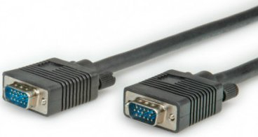 Kabllo VGA Value Ros3602, 2 m, D Sub 15 pin, e zezë