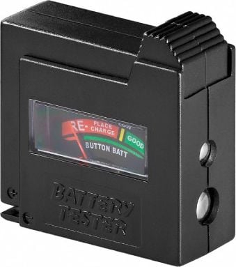 Testues baterish Wentronic Goobay BT 1, për AAA AA C D 9V dhe bateri buton, i zi
