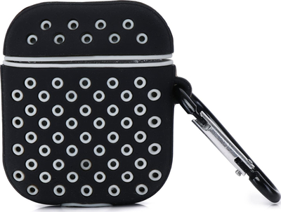 Mbulesë Beline për AirPods 1/2 Sport, TPU, me karabinë, bardh e zezë