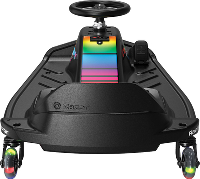 Go kart elektrik Razor Crazy Cart Shift Lightshow, bateri litium, deri 8 mph, rrota me drita, për moshën 6+
