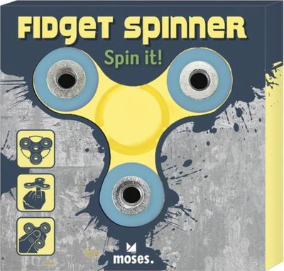 Lodër fidget spinner Moses, plastik, antistres, e verdhë