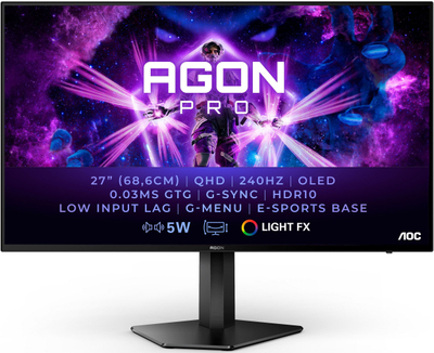 Monitor AOC AG276UZD, 26.5", 4K Ultra HD, OLED, i zi