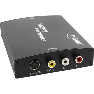 Adapter AV InLine 65006, HDMI në S Video dhe RCA, Full HD, i zi