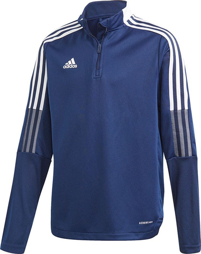 Bluzë stërvitje për kalamaj adidas Tiro 21 Training Top Youth GK9661, me mëngë të gjata, AEROREADY, blu navy