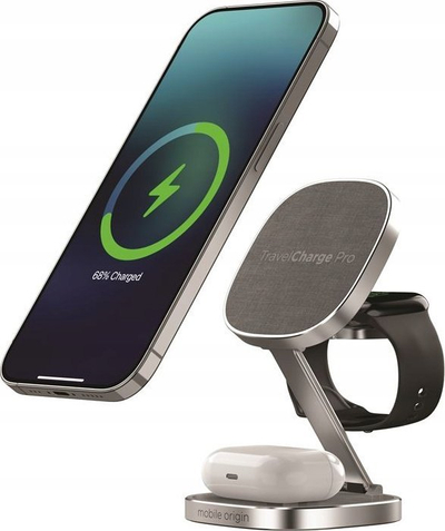 Станица за полнење Mobile OriginTravelCharge PRO, 23W, MagSafe, сребрена