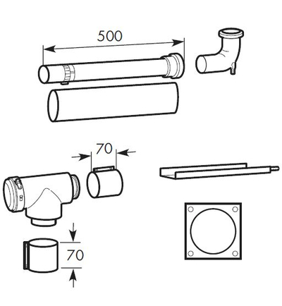 Set për lidhje të tubave Vaillant DN 80/125 - 303250