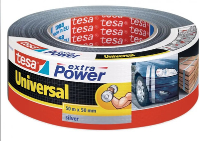 Shirit ngjitës pëlhure Tesa Extra Power 56389, 48mm x 50m, argjendtë