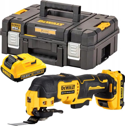 Mjet multifunksional Dewalt DCS353D2, 12V, 2 bateri 2Ah, i verdhë