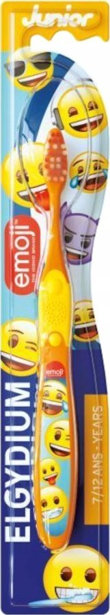 Furçë dhëmbësh për kalamaj Elgydium Junior Emoji, 7-12 vjeç, e verdhë
