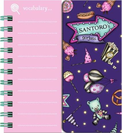 Fletore fjalori Santoro Vocabulary Learning Up and Away, formati i vogël, dizajn Gorjuss, vjollcë