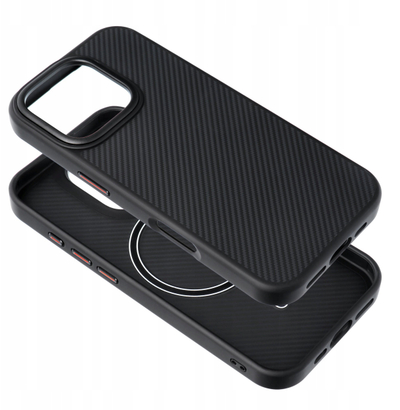 Футрола за телефон OEM Carbon Elite Mag, за iPhone 15 Pro Max, со MagSafe, црна