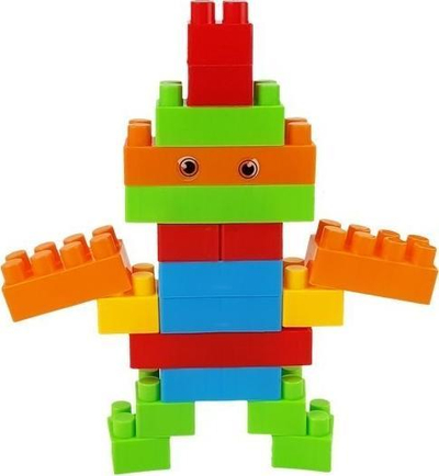 Игра со градежни блокчиња Block, 86 парчиња, во торба, повеќебојни
