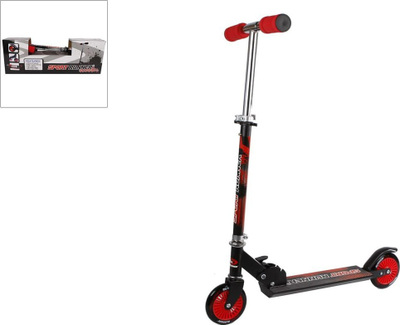 Trotinet për kalamaj SportRunner Step Junior, me fren me shkelm, i zi me t’kuqe
