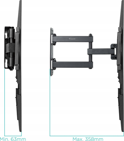 Mbajtëse muri për TV Fiber Mounts FM78, 30\"–60\", deri 35 kg, e zezë