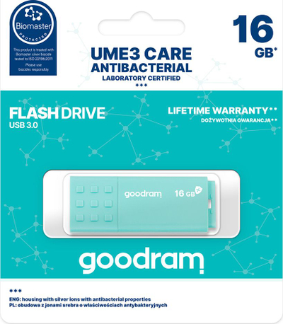 USB GoodRam UME3 CARE, 16GB, USB 3.0, e kuqe