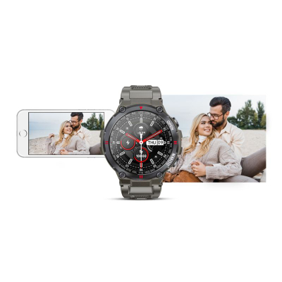Smartwatch Giewont GW430 2, ekran me ngjyra, mat rrahjet e zemrës, gri