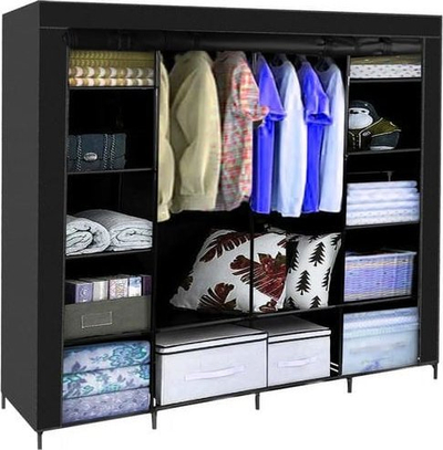 Dolap tekstil palosës Ruhhy 23740, 170x170 cm, 14 rafte, gri