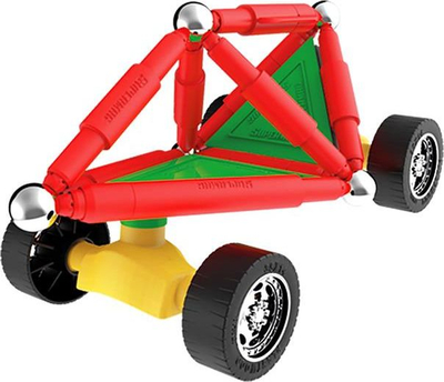 Lodër me hekurka magnetike Supermag Wheels, 50 copa, me rrota, shumëngjyrëshe
