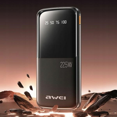 Power bank Awei P10K, 10000mAh, 22.5W, e zezë