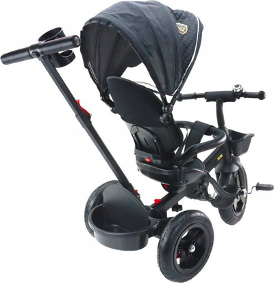 Tricikletë për kalamaj PRO550, rrota 25cm, sedilje 40cm, e zezë