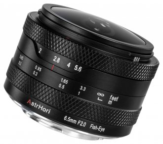 Objektiv AstrHori MF 6.5mm f/2 APS-C Circular Fisheye, për Fujifilm X, i zi