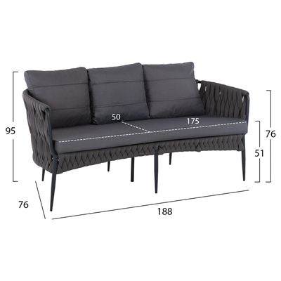 Sofa (HM5924.10), gri