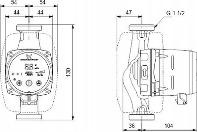 Pompë qarkullimi Grundfos Alpha2 25-80/130, për ngrohje qendrore, automatike