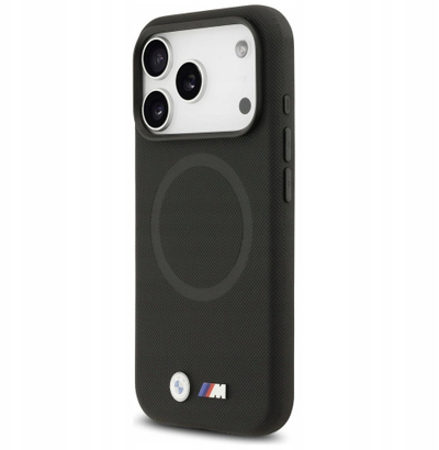 Mbulesë telefoni BMW M FW Metal Logo MagSafe, për iPhone 17 Pro, lëkurë eco, e zezë
