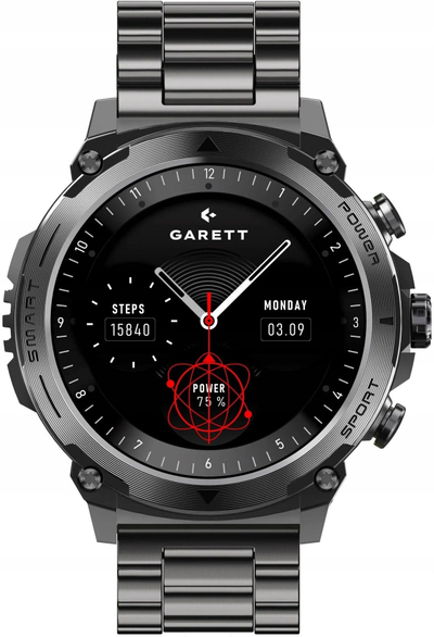 Паметен часовник Garett Atom, екран 1.43\" AMOLED, Bluetooth, црна
