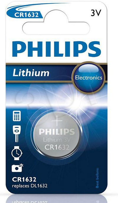 Bateri litiumi Philips CR1632, 3V, 1 copë në paketim