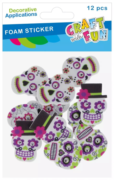 Ornamente dekorative vetëngjitëse CRAFT WITH FUN Mexico, shkumë EVA, 12 copë, shumëngjyrëshe