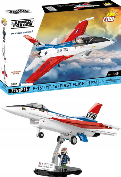 Set ndërtimi COBI Armed Forces F-16 YF-16, 375 blloqe, shkallë 1:48, shumëngjyrësh