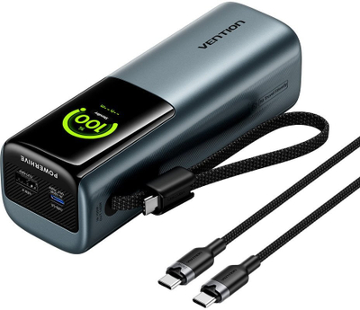 Powerbank Vention Powerhive, 27000mAh, USB A dhe USB C, gri