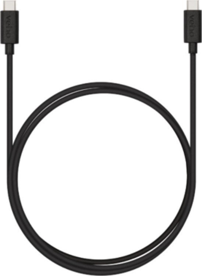 Кабел за полнење Veho USB-C во USB-C, 1 m, 60W, црн