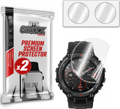 Fletë mbrojtëse ekrani GrizzProtector Ceramic për Amazfit T-Rex Pro, set 2 copë, transparente