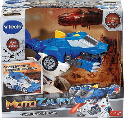 Lodër dinosauri VTech Motosaurs Therizinosaurus Oxor, me komandë në dorë, 2 në 1, shumëngjyrëshe