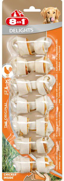Shpërblime për qen 8in1 Delights Strong Bones XS, 7 copë, yndyrë e ulët