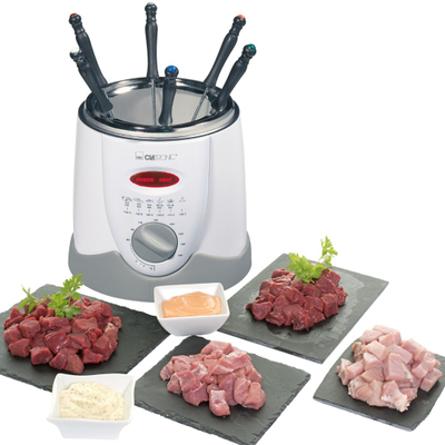 Fritezë dhe set fondue Clatronic FFR 2916, 1L, termostat i rregullueshëm, e bardhë