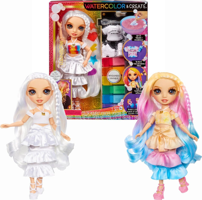 Kukull Rainbow High Colour and Create, me sy kafe, set me ngjyra uji