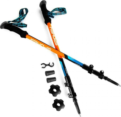 Shkopinj trekking Spokey Zion 926808, alumini, Alu Click Lock, 105–135 cm, portokalli blu