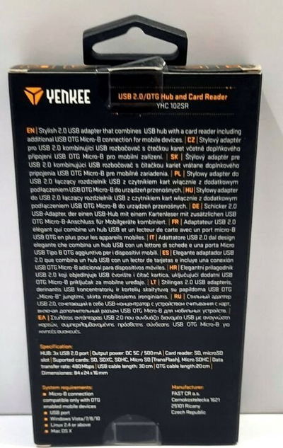 Hub USB Yenkee YHC 103 SR, 3x USB, USB C OTG, argjendtë