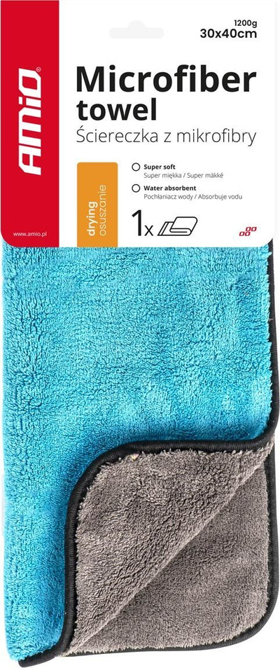 Leckë mikrofibër AMiO 03757, 30x40 cm, blu e hapur dhe gri