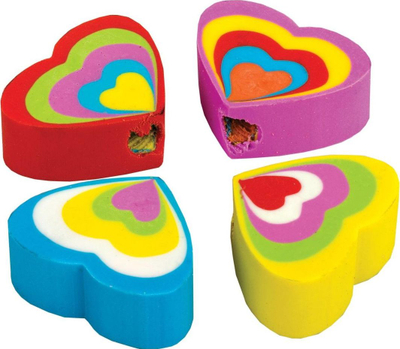 Gomë Panta Plast Eraser Heart, shumëngjyrëshe