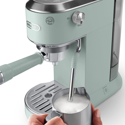 Aparat espresso DeLonghi Dedica Duo EC890.GR, sistem My LatteArt, cold brew, jeshil